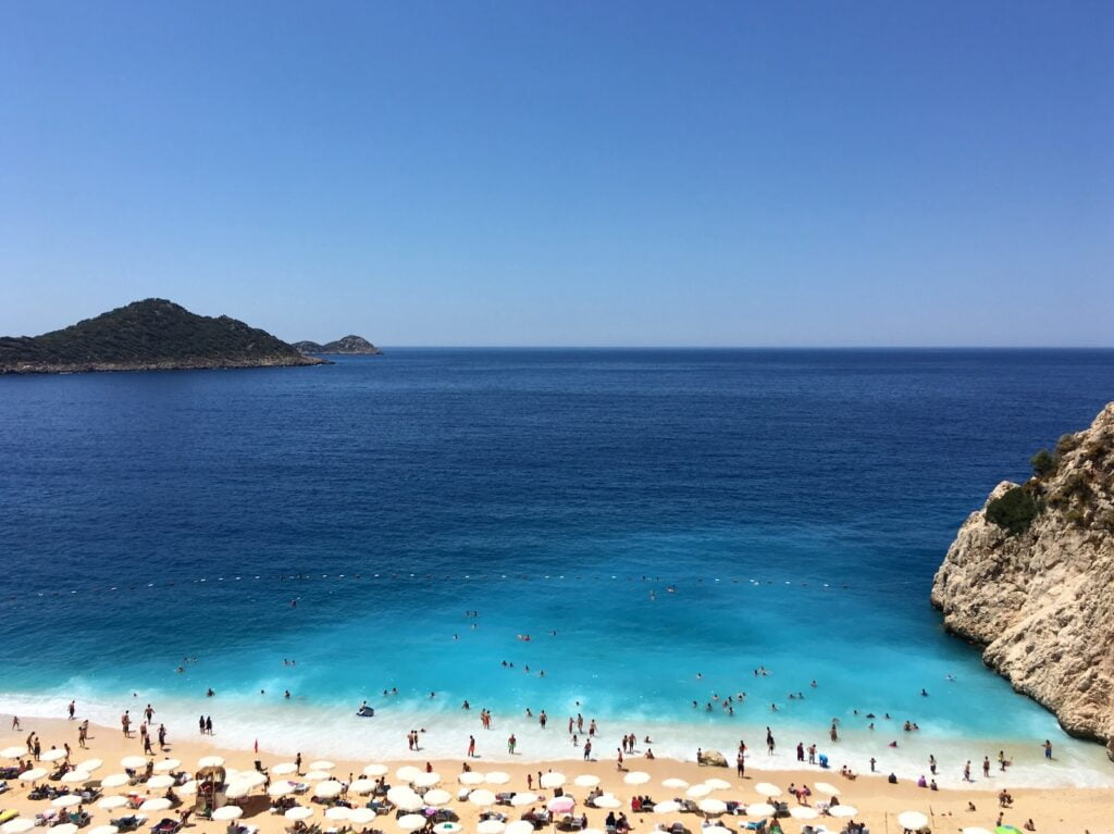 people on beach during daytime, antalya, ffs in turkey