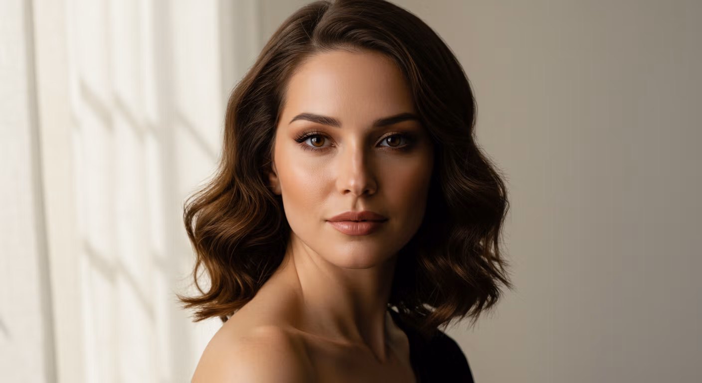 Portrait d'une femme aux cheveux bouclés regardant directement la caméra.