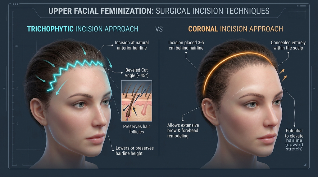 trichophytische vs. koronale Inzision ffs
