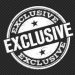 Ein runder schwarz-weißer Stempel mit dem Wort „EXKLUSIV“ in deutlich sichtbaren, fetten Buchstaben, umgeben von einem doppelten Rand und Sternakzenten.